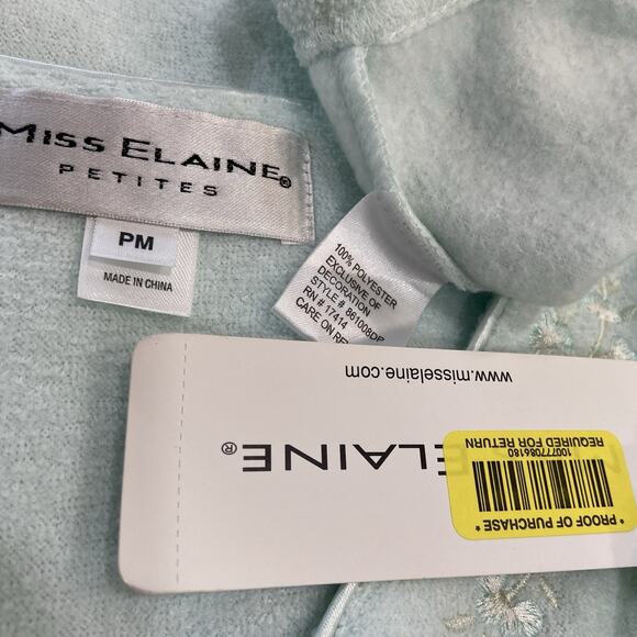 NWT Miss Elaine Green Tassel Zipper Front Housecoat Kaftan Robe Women’s size PM - Picture 2 of 2